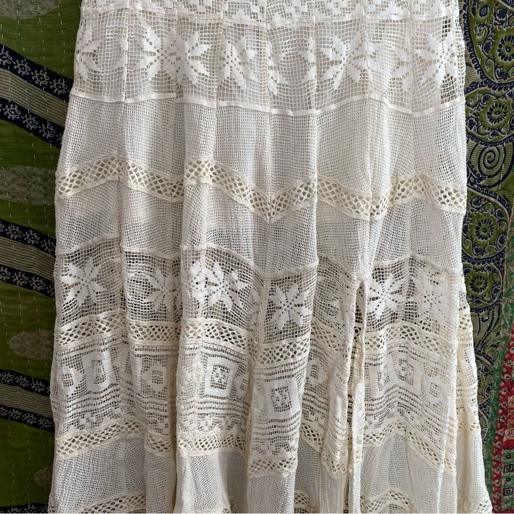 Rare NWT Free People Tofu Rebel Crochet Bohemian Maxi Skirt Size Medium - Picture 6 of 15